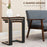 C-Shaped Nesting Tables Set of 3 with Steel Frame, Rustic Brown