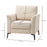 Linen Fabric Modern Accent Chair with Metal Legs, Wood Frame, Beige