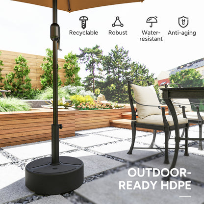 Round Garden Parasol Base, Sand/Water Filled Parasol Stand, Black