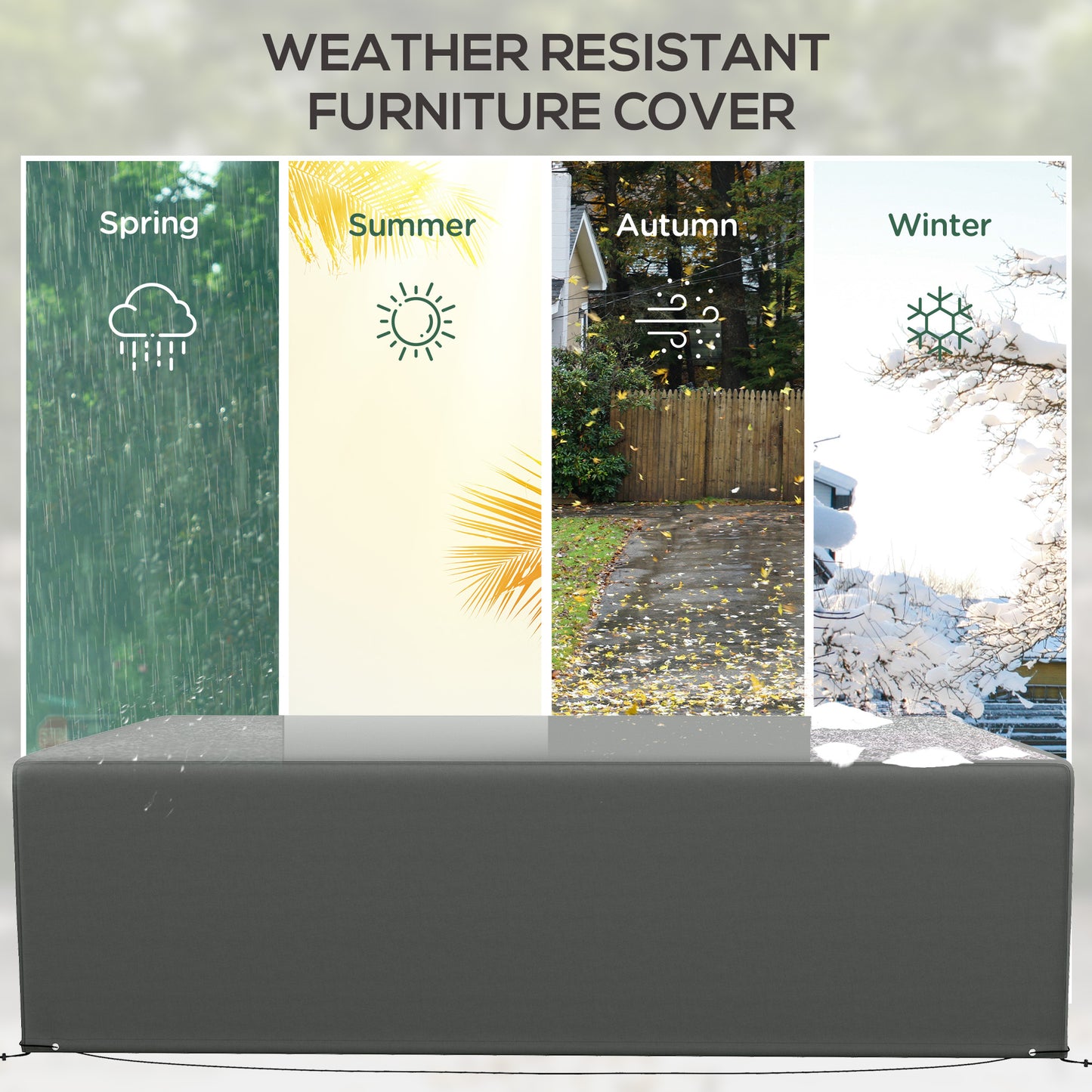UV Rain Protective Cover or Garden Wicker Rattan Dark Grey