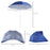 2m Beach Sport Umbrella Parasol-Coated Blue Polyester/Steel