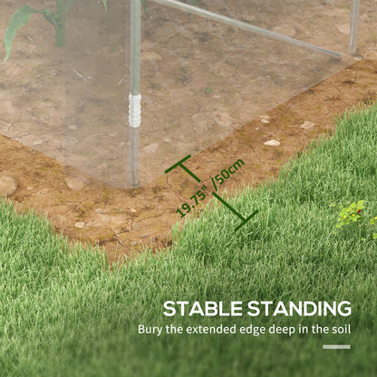 Polytunnel Greenhouse Walk-in Grow House with PE Cover, Door and Galvanised Steel Frame, 3 x 2 x 2m, Clear