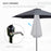 2.7M Garden Parasol, Patio Sun Umbrella, Tilt Shade Shelter Canopy, Aluminium Frame, Charcoal Grey