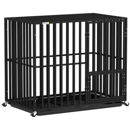 Heavy Duty Dog Crate, Dog Cage with Wheels for Small Medium Breeds