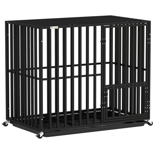 Heavy Duty Dog Crate, Dog Cage with Wheels for Small Medium Breeds