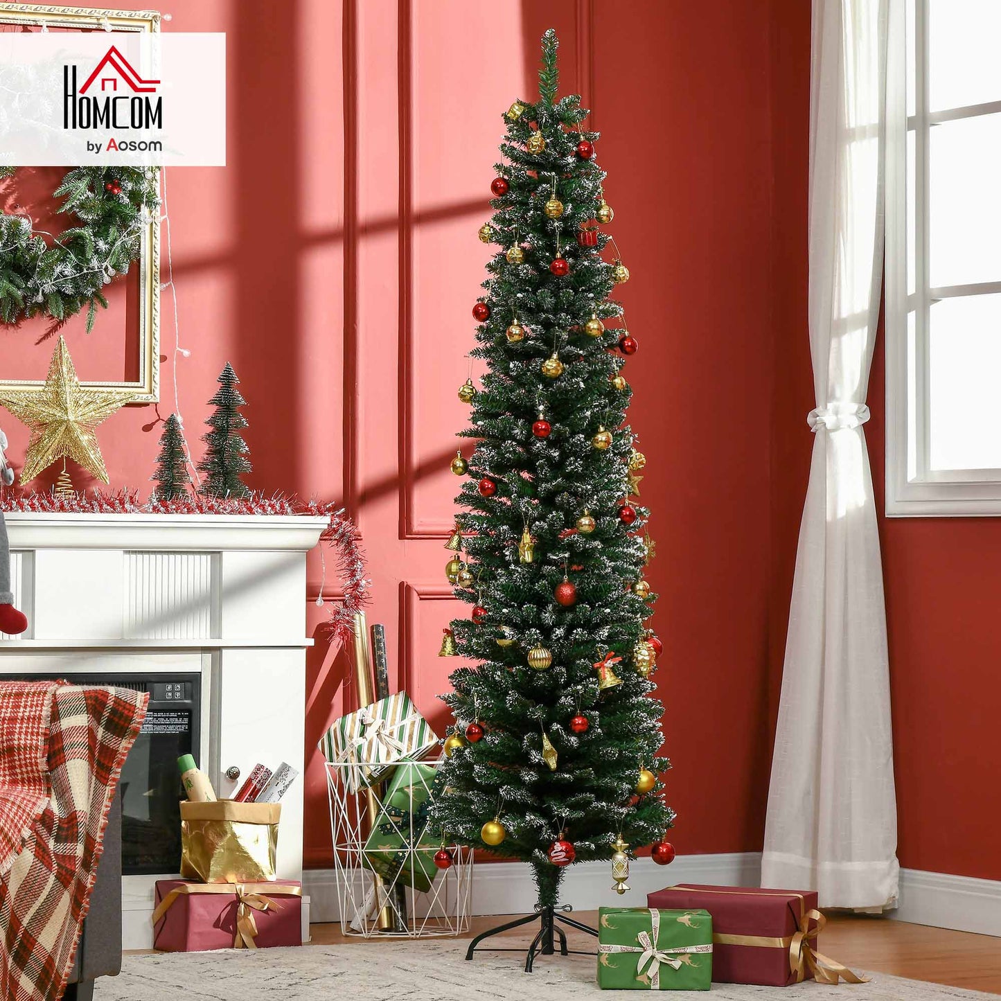 6FT Artificial Snow Dipped Christmas Tree Home Indoor Decoration Green