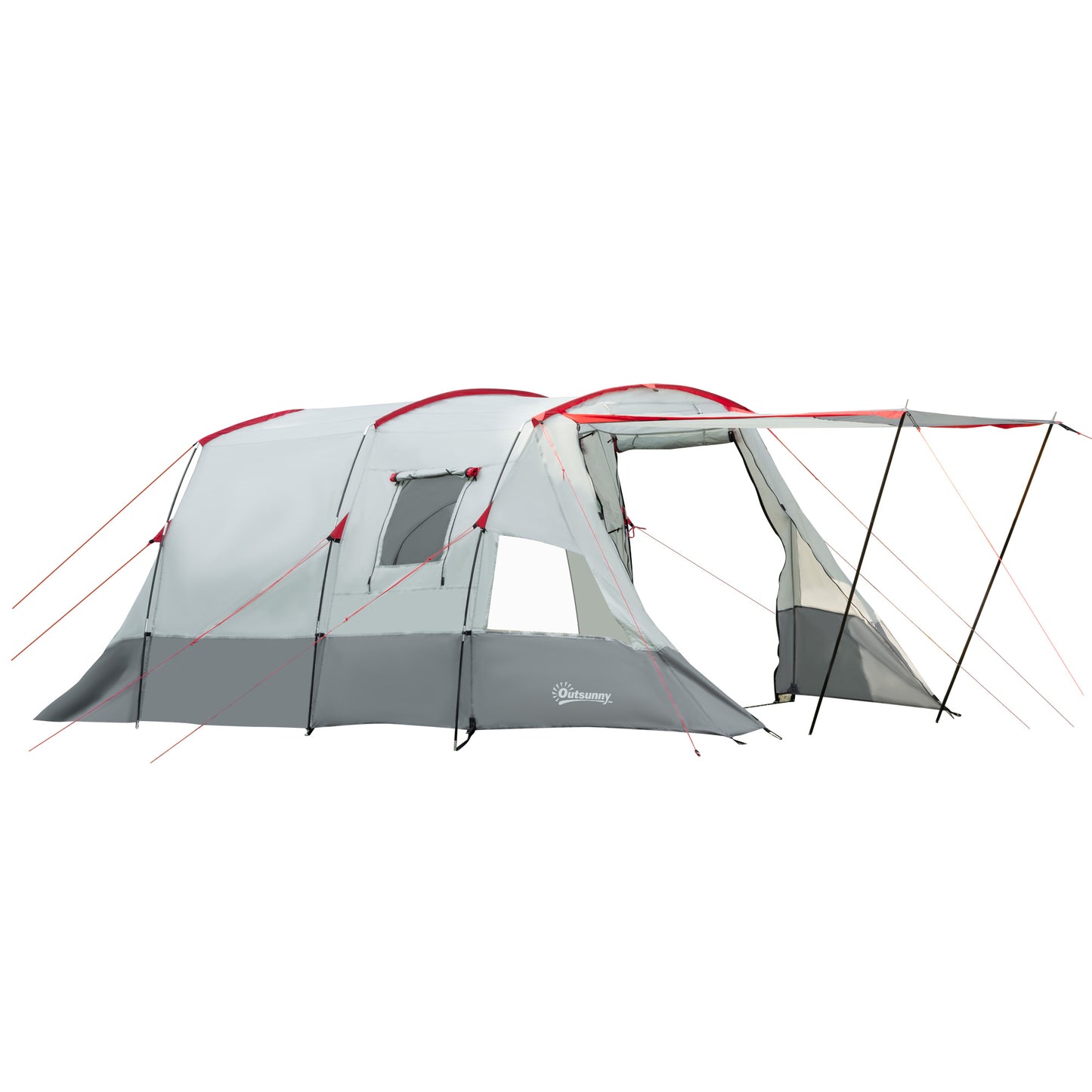 8 person tunnel tent 6-8 Person Tunnel Tent, Camping Tent with Bedroom, Living Room, Sewn-i – QuidsIn Superstore