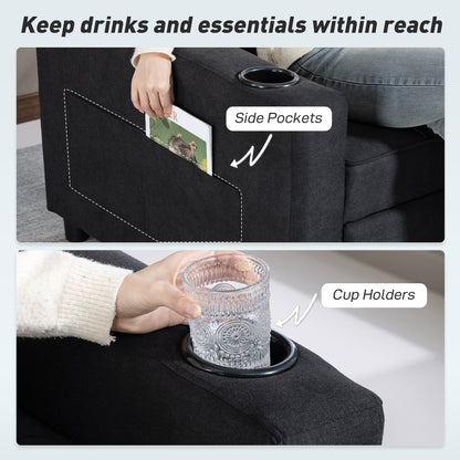 3-in-1 Sofa Bed, Convertible Sleeper Chair with Adjustable Backrest