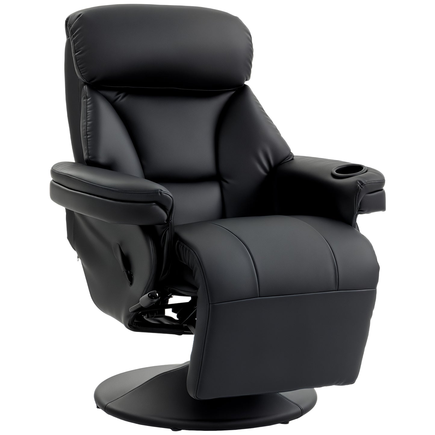 Upholstered Reclining Armchair with Adjustable Backrest, Black
