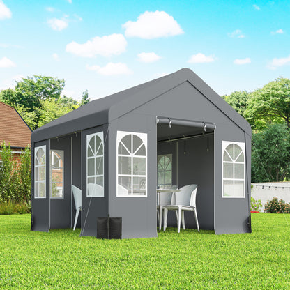3 x 3 m Party Tent, Outdoor Canopy Tent with Sidewalls, Grey