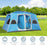 4-8 Person Camping Tent Family Tent with 2 Room, Mesh Windows, Easy Set Up for Backpacking, Hiking, Outdoor, Blue