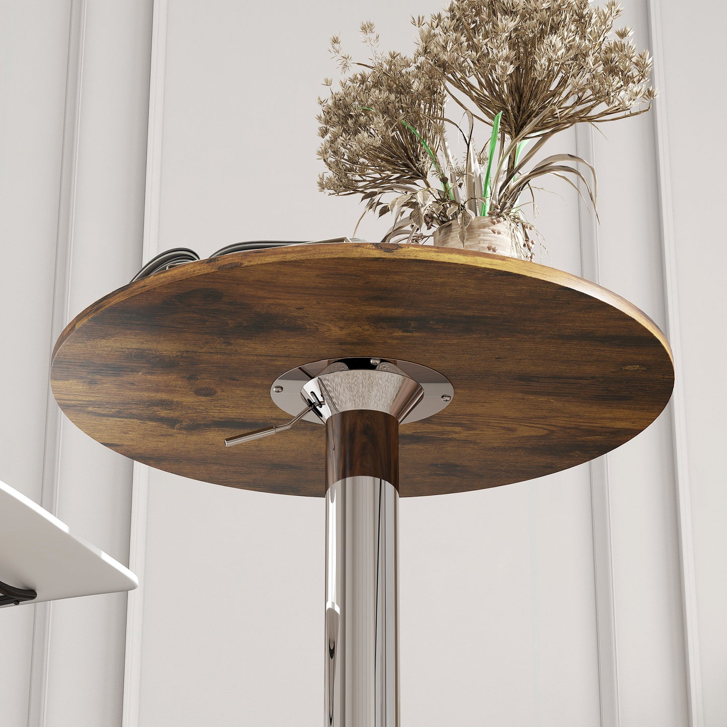 Round Bar Table, Swivel Bistro Table with Adjustable Height