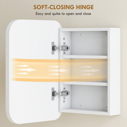 Wall Mounted Bathroom Cabinet with Mirror Adjustable Shelves White