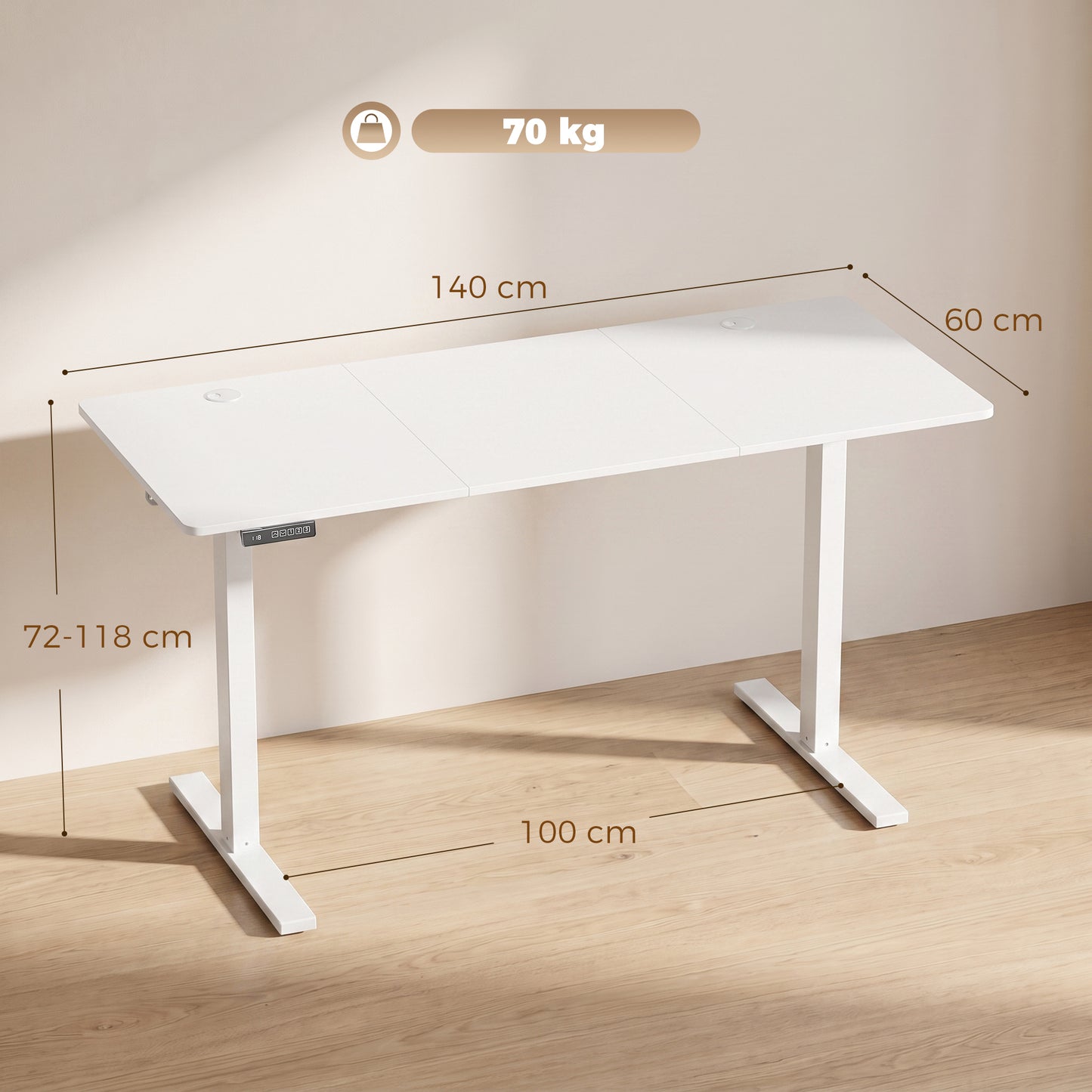 Standing Desk Memory Control Adjustable White