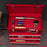 DURHAND Lockable Metal Tool Box, 3 Drawer Tool Chest with Latches, Handle, Ball Bearing Runners, Red