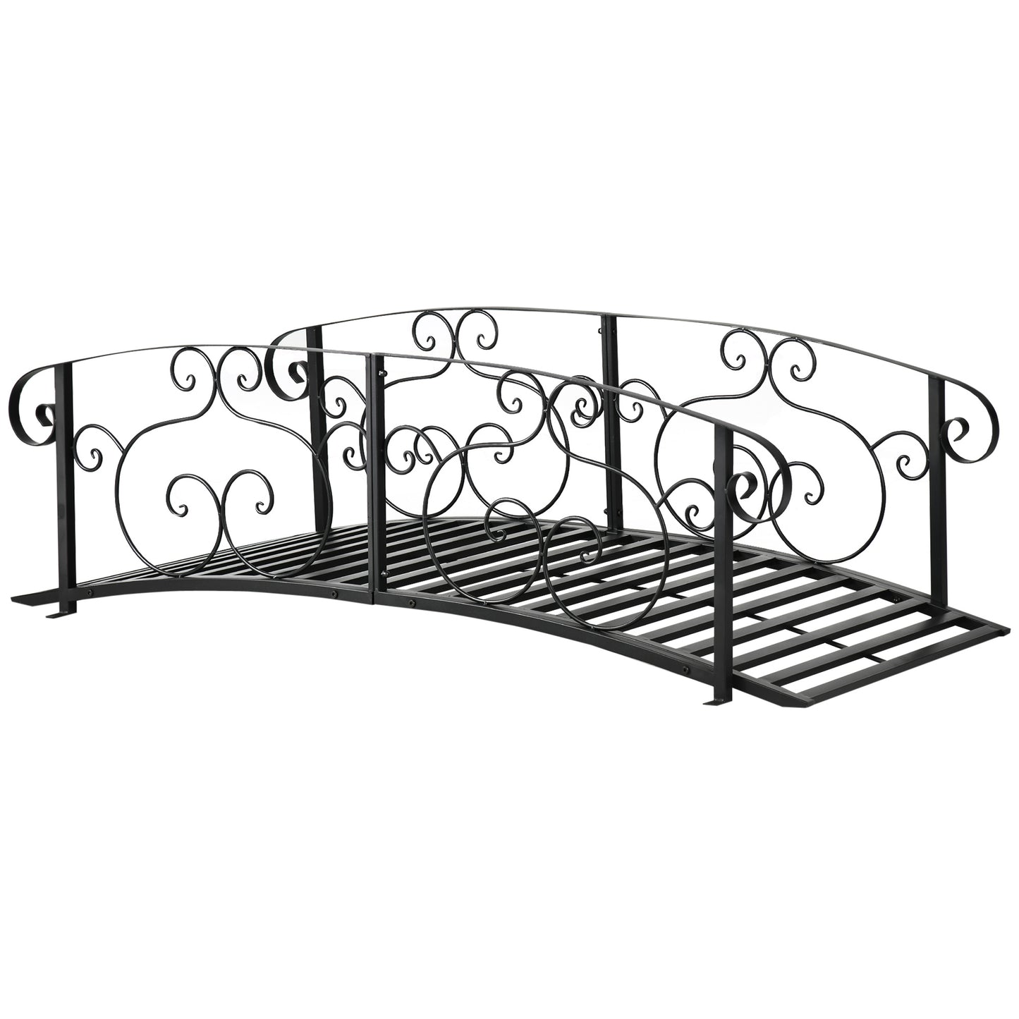 184cm Metal Arch Garden Garden Bridge, Black