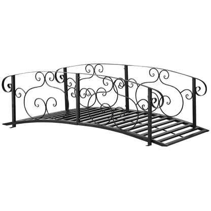 184cm Metal Arch Garden Garden Bridge, Black