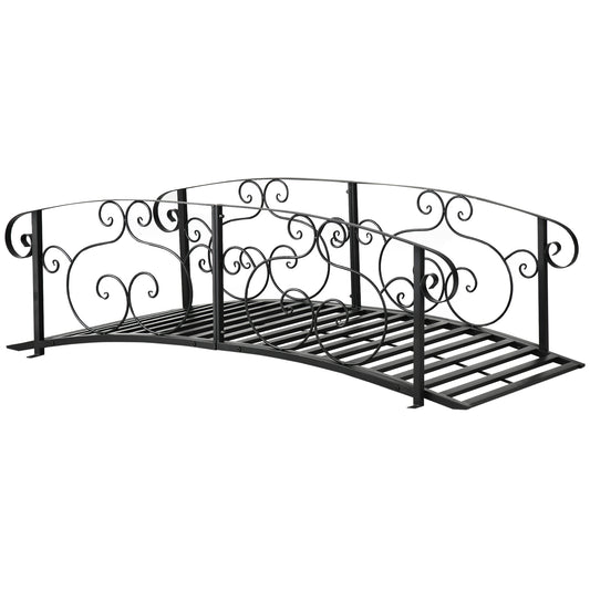 184cm Metal Arch Garden Garden Bridge, Black
