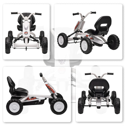 Pedal Go Kart, Go Kart for Kids Ages 2-5 Years, White