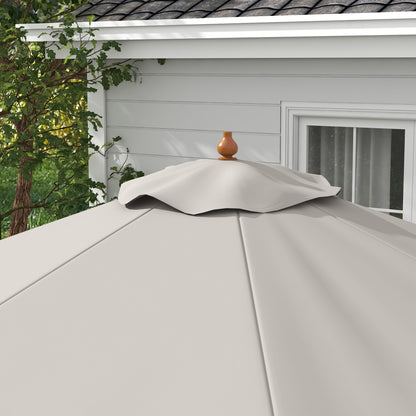 Garden Parasol Patio Umbrella with Ruffles Grey