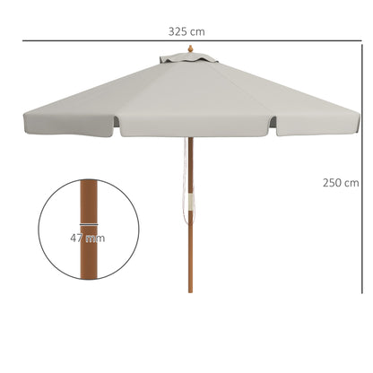 Garden Parasol Patio Umbrella with Ruffles Grey