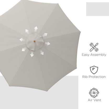 Garden Parasol Patio Umbrella with Ruffles Grey