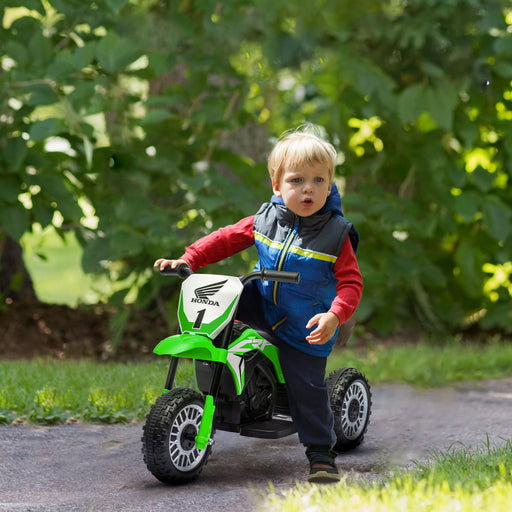 Honda CRF450RL Licensed 6V Kids Electric Motorbike w/ Horn - Green