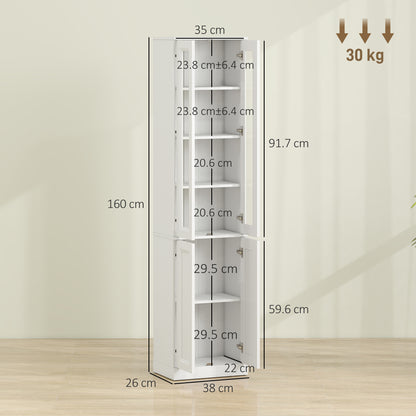 Tall Bathroom Storage Cabinet, 6-Tier Bathroom Cabinet, White
