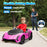 12V Lamborghini Autentica Licensed Ride on Car with Butterfly Doors, Battery Powered Kids Electric Car with Remote Control, 4 Suspension Wheels, Soft Start, LED Lights, Music, Horn, Pink