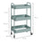 3 Tier Rolling Utility Cart with 3 Mesh Basket, Light Blue