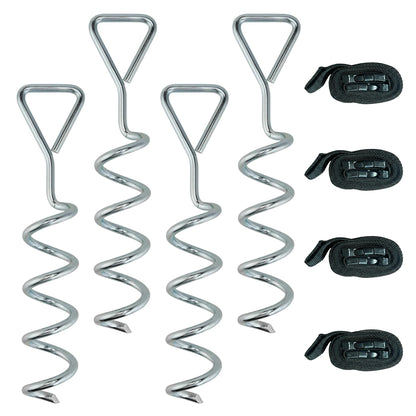 4Pcs Trampoline Anchor Kit, 32 cm Galvanised Trampoline Stakes