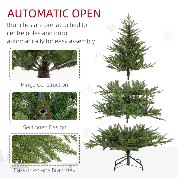 5 Foot Artificial Christmas Tree with Realistic Hinged Branches, Green