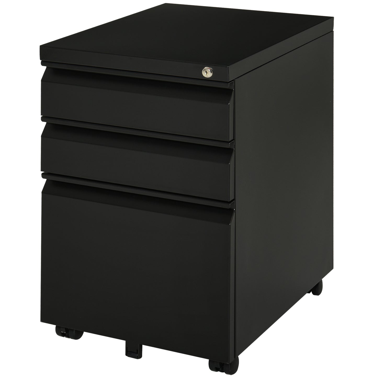 3 Drawer Vertical File Cabinet Lockable Metal Filling Cabinet Black