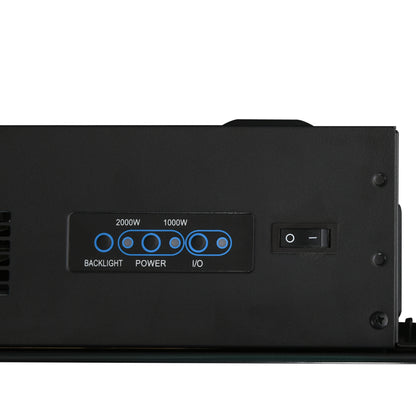 1000W/2000W LED Electric Fireplace Automatic Function Remote Timer Safe