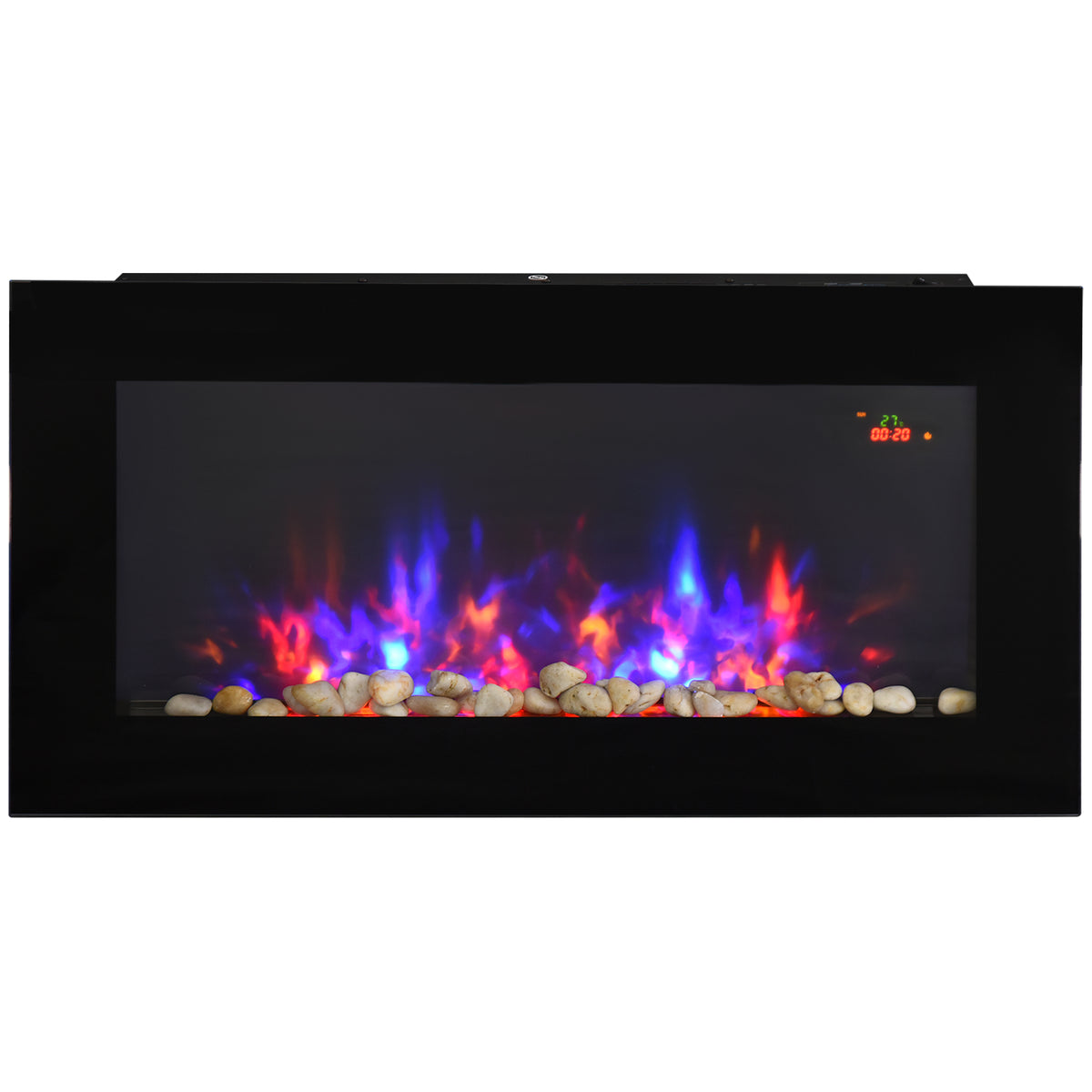 1000W/2000W LED Electric Fireplace Automatic Function Remote Timer Safe