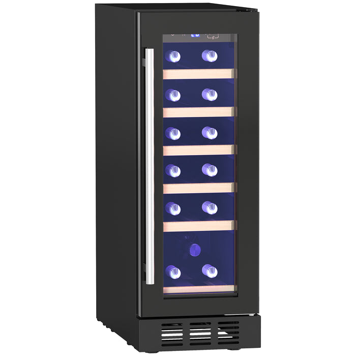 Freestanding / Built-in Wine Cooler Fridge, 19 Bottle, Black