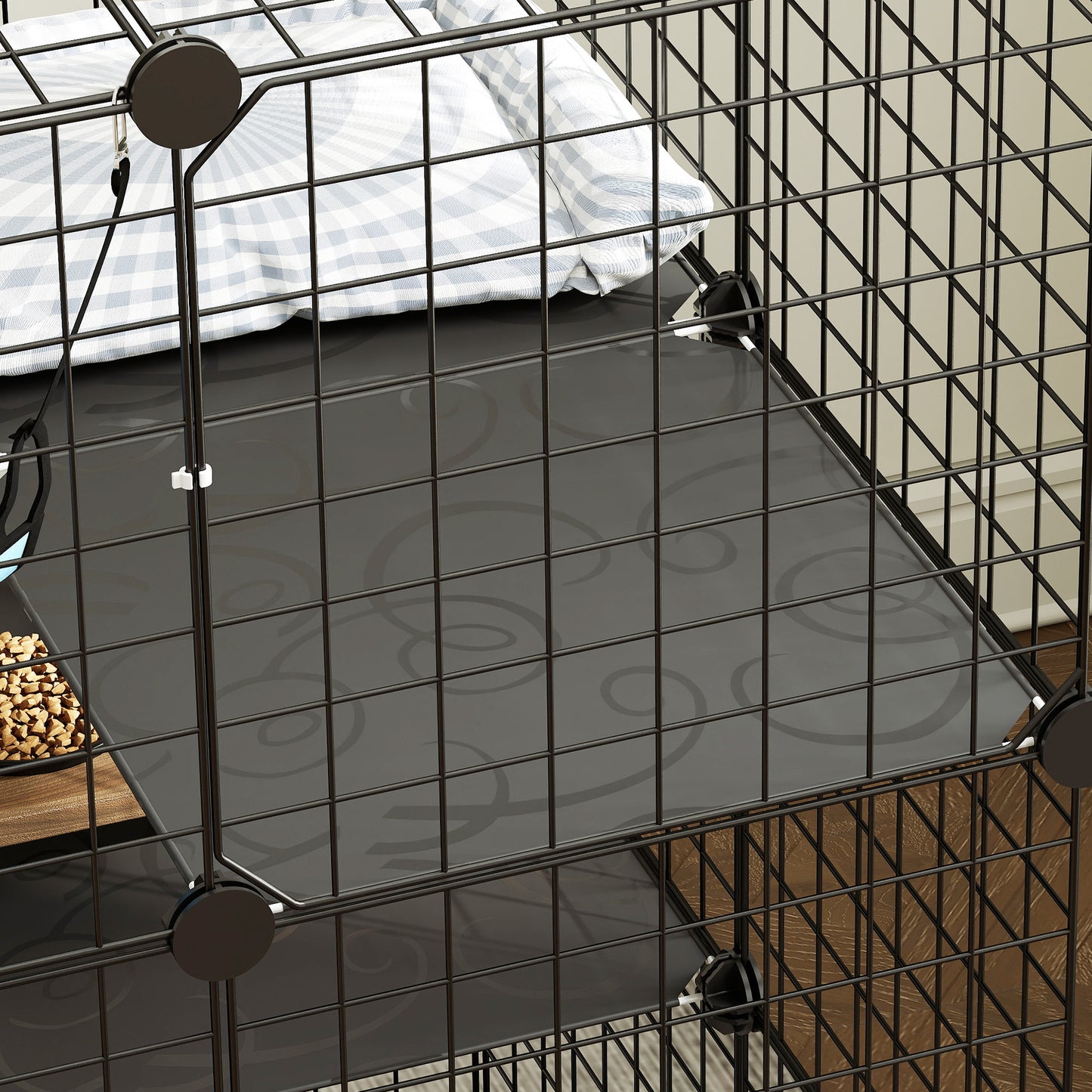 Indoor Cat Cage with DIY Customizable Design 105 cm Black