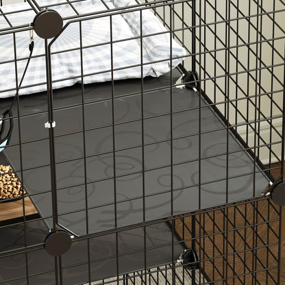 Indoor Cat Cage with DIY Customizable Design 105 cm Black