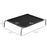 Elevated Pet Bed Cooling Raised Cot-Style Bed for Large Medium Sized Dogs with Non-slip Pads Breathable Mesh Fabric, 110 x 75 x 20 cm - Black