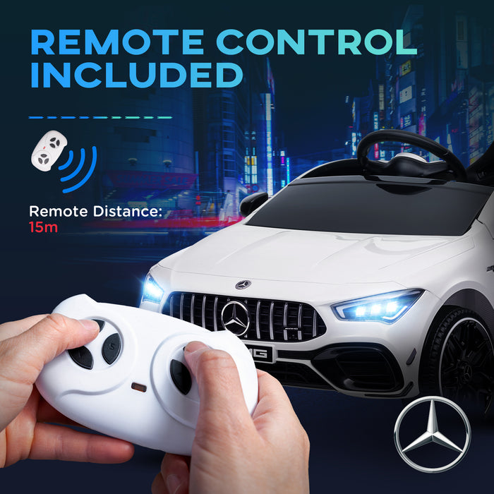 Mercedes-AMG CLA 45 Licensed 12V Ride on Car w/ Music - White