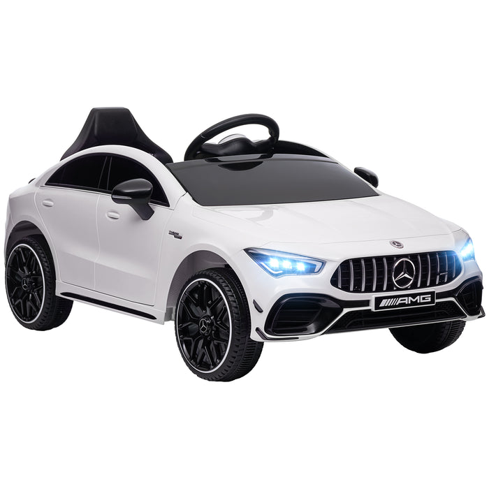 Mercedes-AMG CLA 45 Licensed 12V Ride on Car w/ Music - White