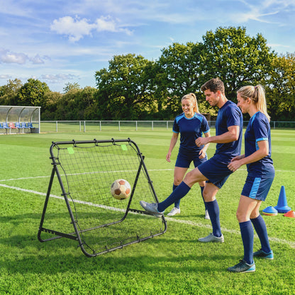 Rebounder Net Adults Football Training Aid Adjustable Black