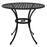 Cast Aluminium Bistro Table with Umbrella Hole, 85cm Round Garden Table, Patio Table for Balcony, Poolside, Black