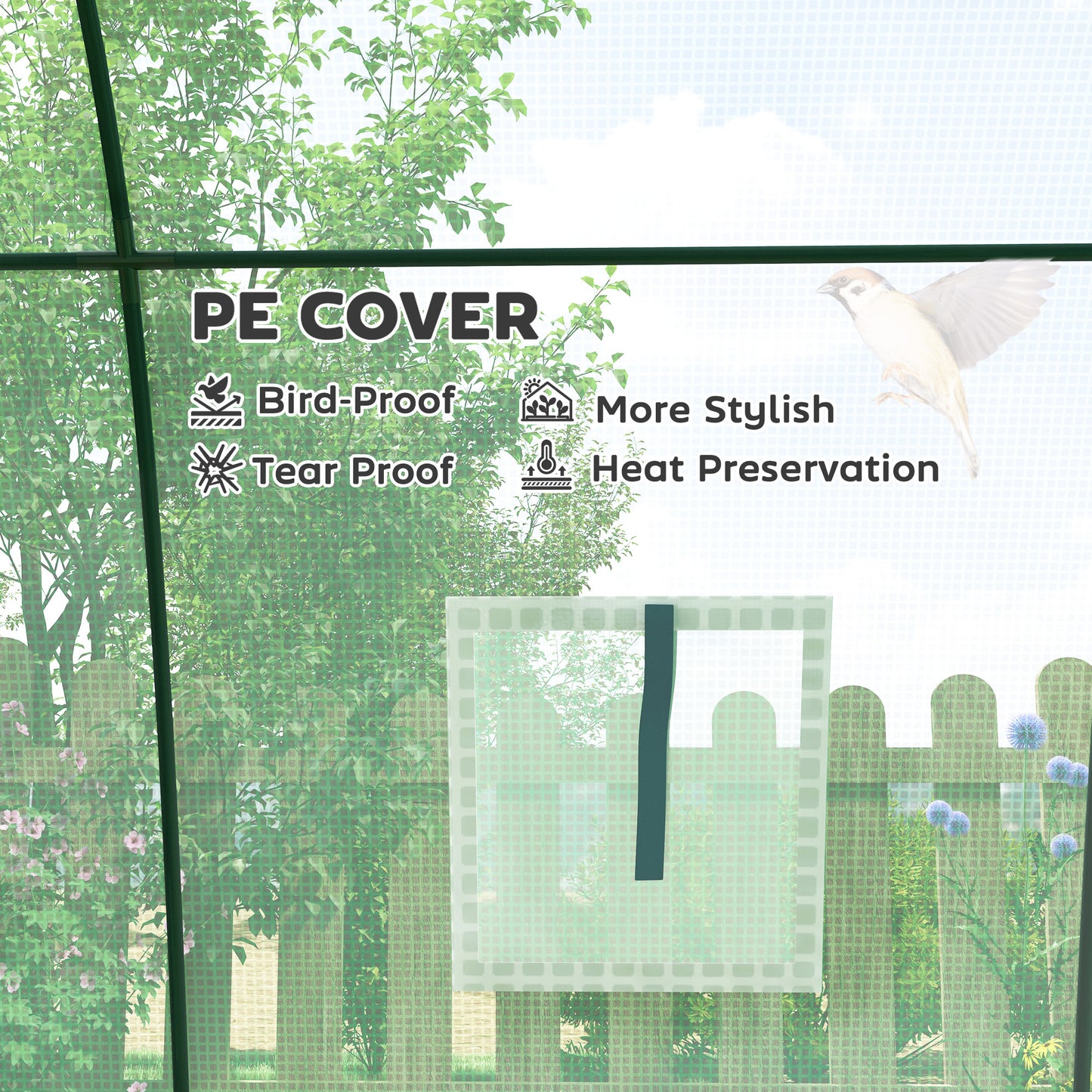 Portable Greenhouse Gardening Plant Hot House with 2 Doors, Green