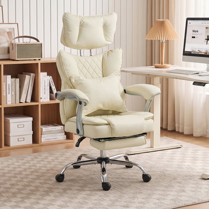 Big and Tall Office Chair with Lumbar Support, Beige