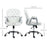 Office Chair PU Diamante Padded Ergonomic 360° Swivel White