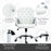 Office Chair PU Diamante Padded Ergonomic 360° Swivel White