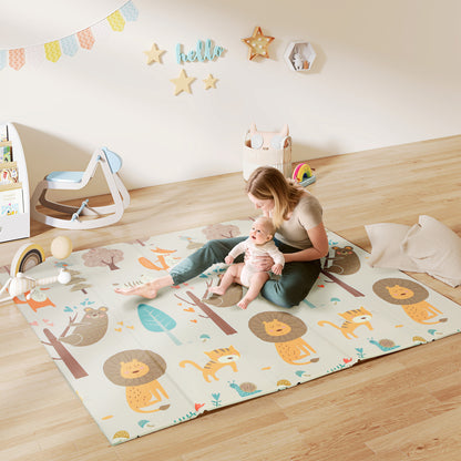 Baby Play Mat, Foldable Activity Playmat, Animal Theme