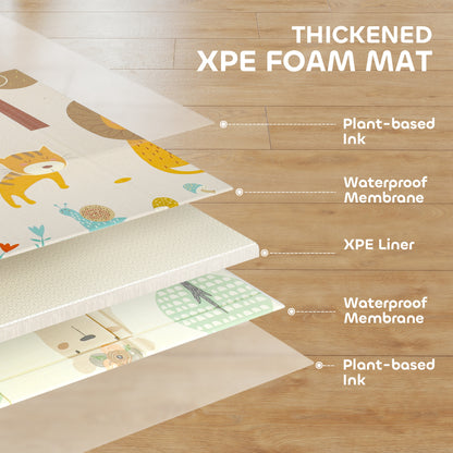Baby Play Mat, Foldable Activity Playmat, Animal Theme