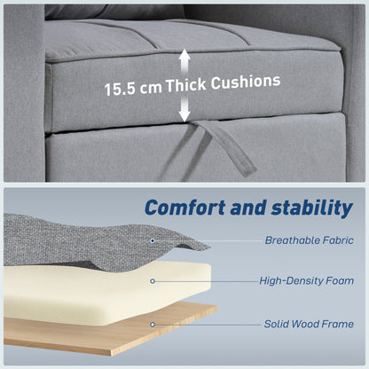 3-in-1 Sofa Bed, Convertible Sleeper Chair with Adjustable Backrest